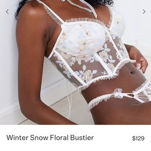 White Lace Floral For Love and Lemons Lingerie set